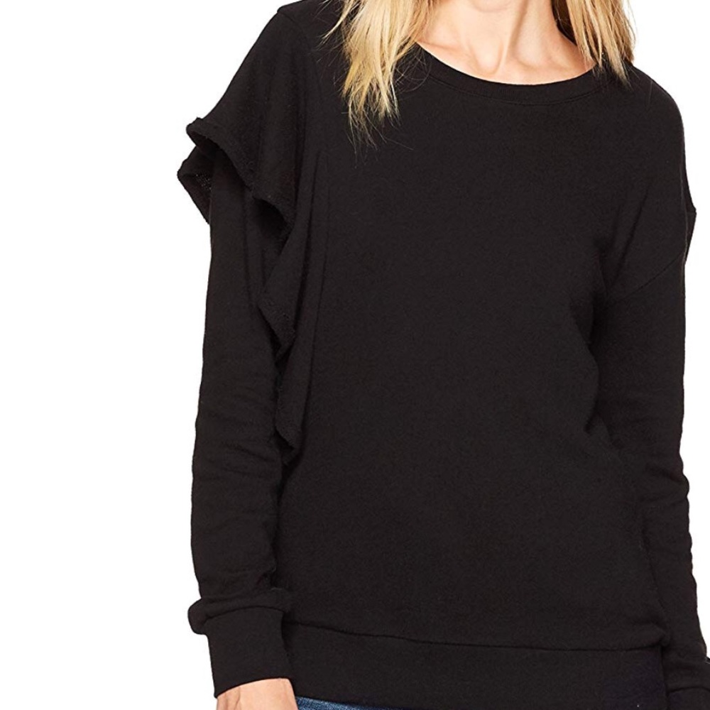 NWT• Splendid• Ruffle Crew Neck Sweater - Picture 6 of 8